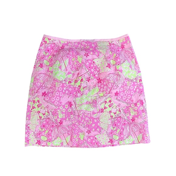 Lilly Pulitzer Vintage Clarissa Sunset Pink Beach Blanket Bingo Mini Skirt - Picture 1 of 7